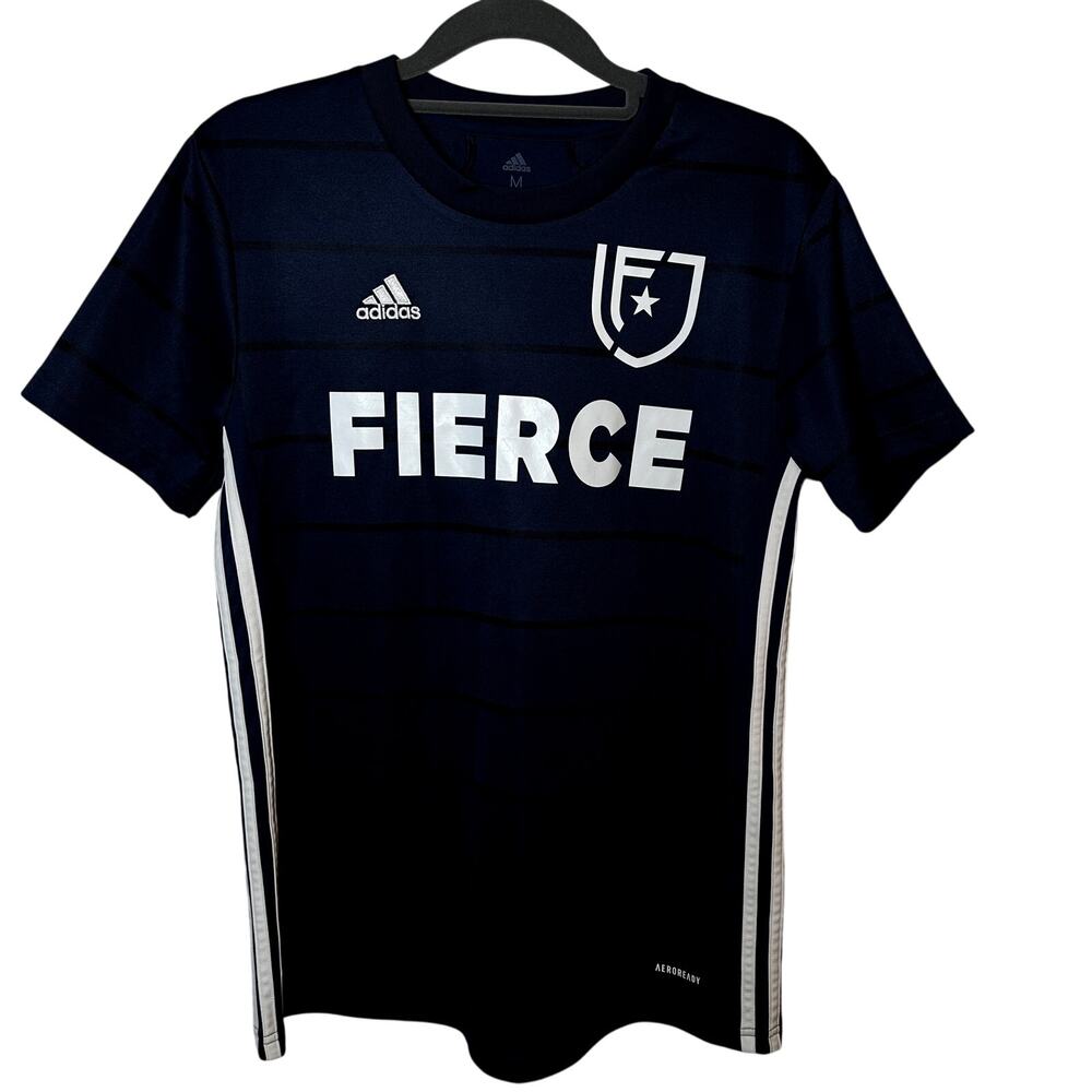 Adidas Fierce Soccer Jersey #58 - Size M Navy Blue Athletic Shirt